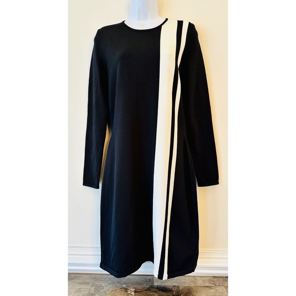 Ralph Lauren Black & White Stripe Dress Size L